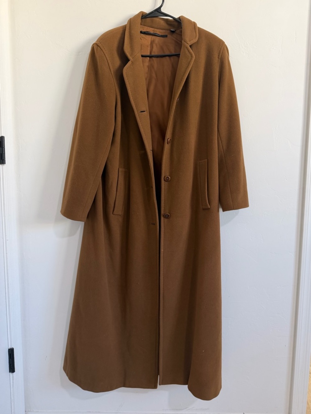Vintage ISDA & Co Wool Cashmere Long Coat Brown Maxi Quiet Luxury L